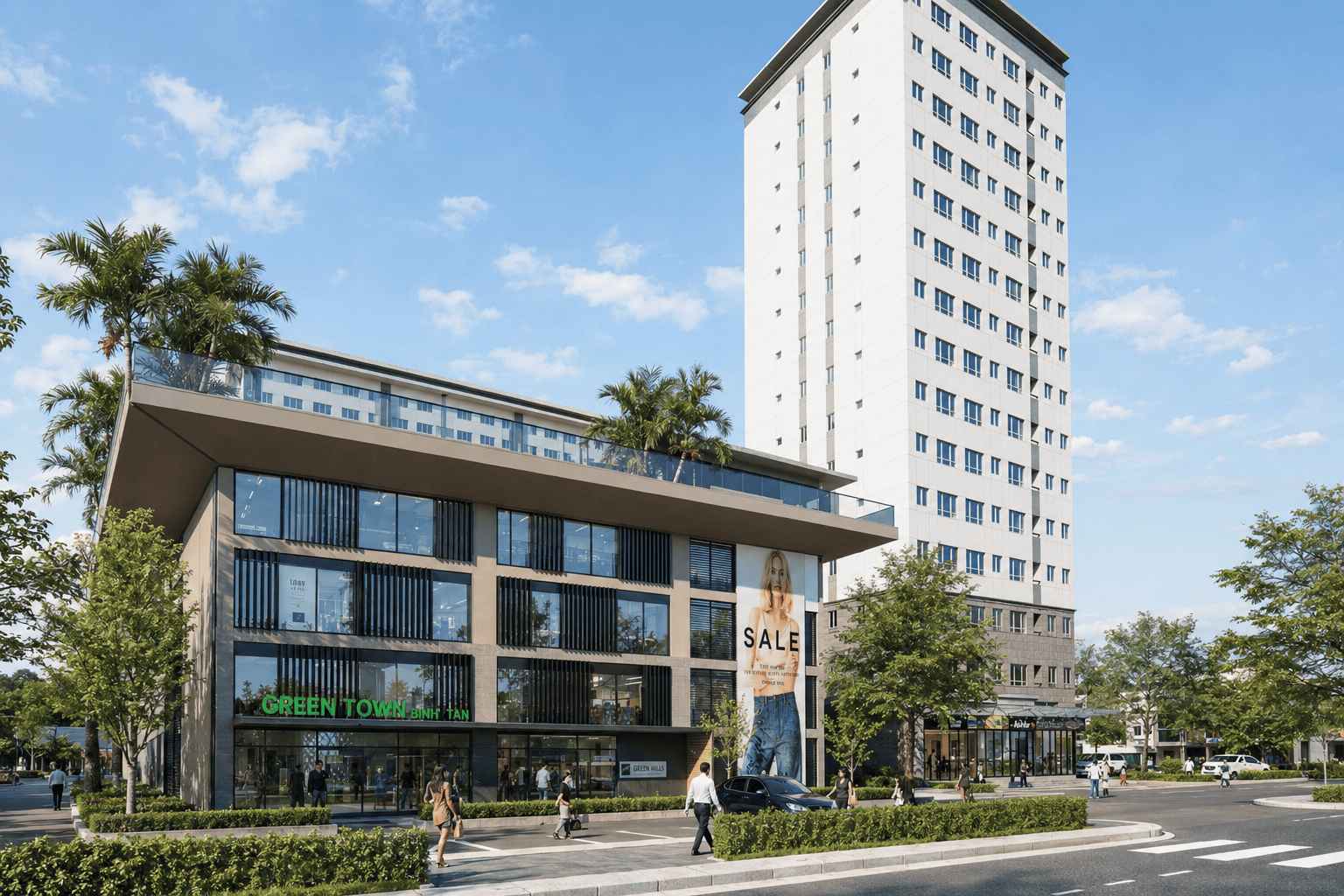 15.000M2 TRUNG TÂM THƯƠNG MẠI GREEN MALL (4 TẦNG)